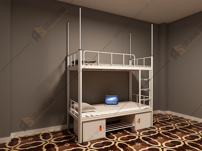 帶柜雙層鐵架床產(chǎn)品圖 艾尚家具所有帶柜雙層鐵架床都是質(zhì)保十年的,十年之內(nèi)有任何問題,我們可以免費(fèi)維修退換,直到您滿意為止。而且艾尚的帶柜雙層鐵架床一張普通的兩人位凈重就46公斤,可稱重400kg以上,好質(zhì)量才敢說這樣的大話,如存在疑慮可以到我們廠家直接來考察。